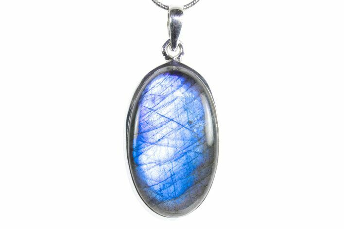 Brilliant Blue Labradorite Pendant with Chain #353911